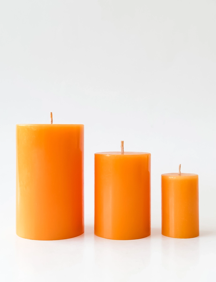 Orange Blossom Pillar Candle - Image 2