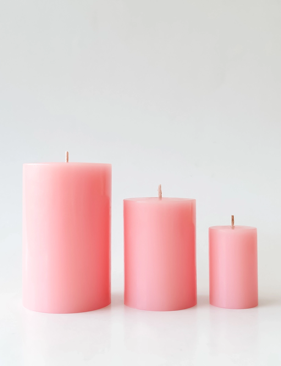 Peach Blossom Pillar Candle - Image 2
