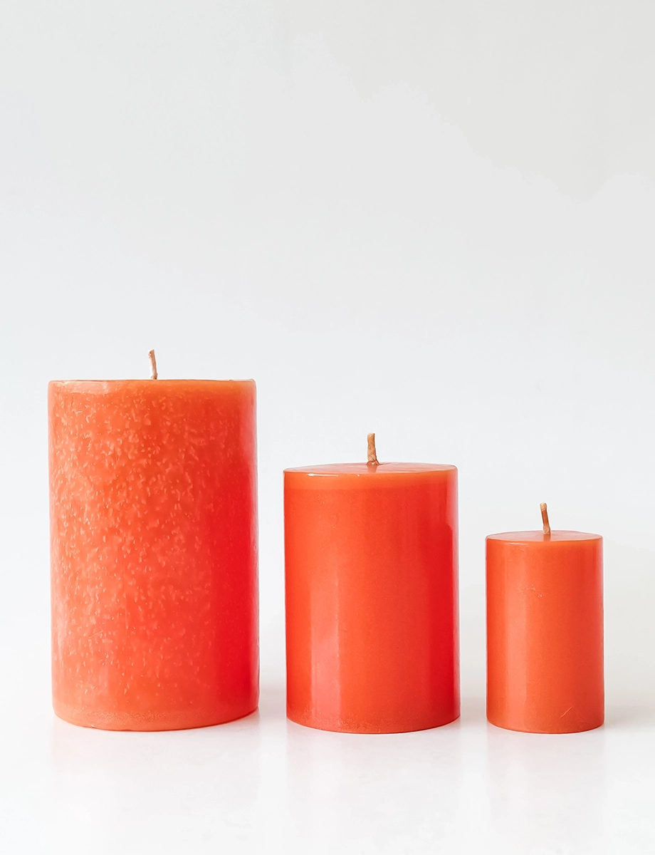 Orange Cinnamon Pillar Candle - Image 2