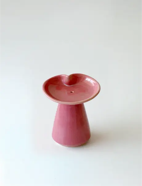 Ceramic Bambooless Incense Holder Pink