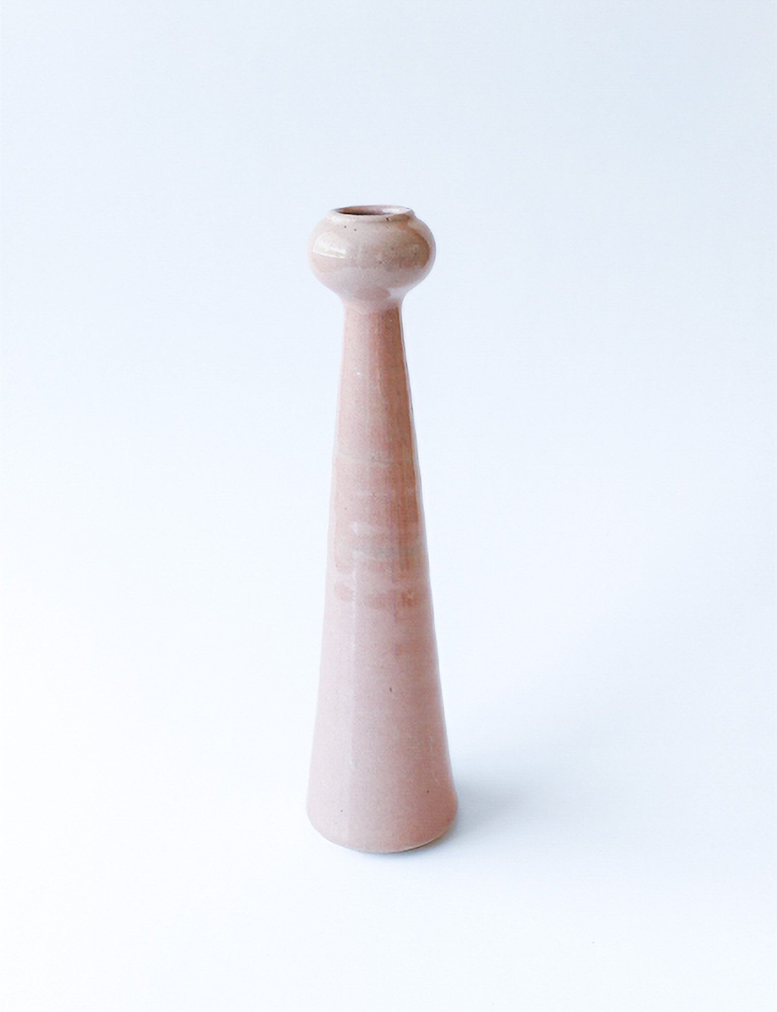 Ceramic Light Pink Taper Candle Holder